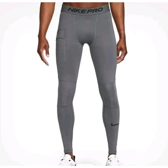 NIKE PRO WARM DRI-FIT COMPRESSION TIGHT Iron Grey DQ4870-068 Mens 3XL NEW - Picture 1 of 5